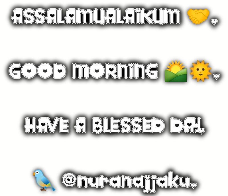 ASSALAMUALAIKUM 🤝.

GOOD MORNING 🌄🌞.
  
HAVE A BLESSED DAY.

🐦 <a href="/nuranajjaku/">Nura Musa</a>.