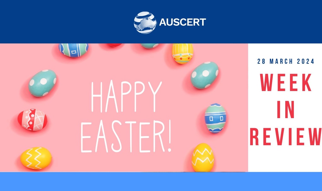 AusCERT's tweet photo. Week in Review for 28.03.24 available now!π°
#cybersecurity #cyberchange
Read here:
https://t.co/Qn3Pvg4G2f https://t.co/MuxlRdgTnt