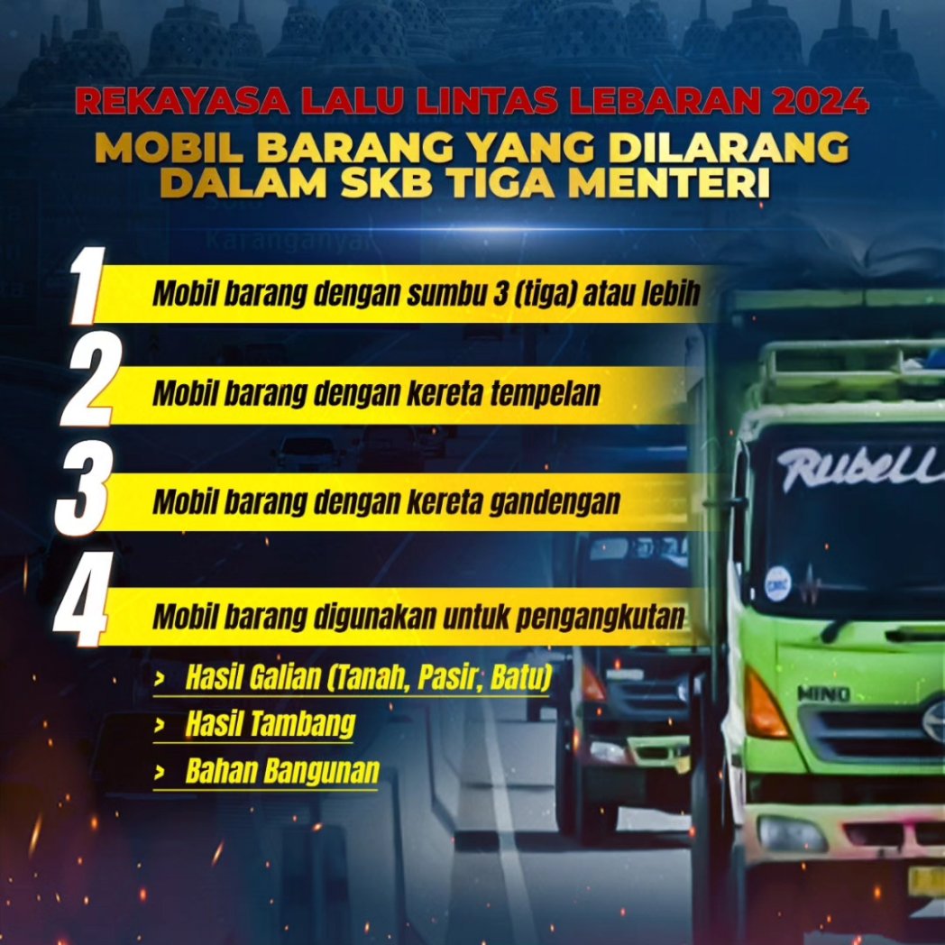 HumasDoro's tweet photo. Polri memberlakukan beberapa rekayasa lalu lintas untuk menjamin kelancaran arus mudik Lebaran 2024. Yuk simak informasi berikut ini https://t.co/vr0XdOscYb