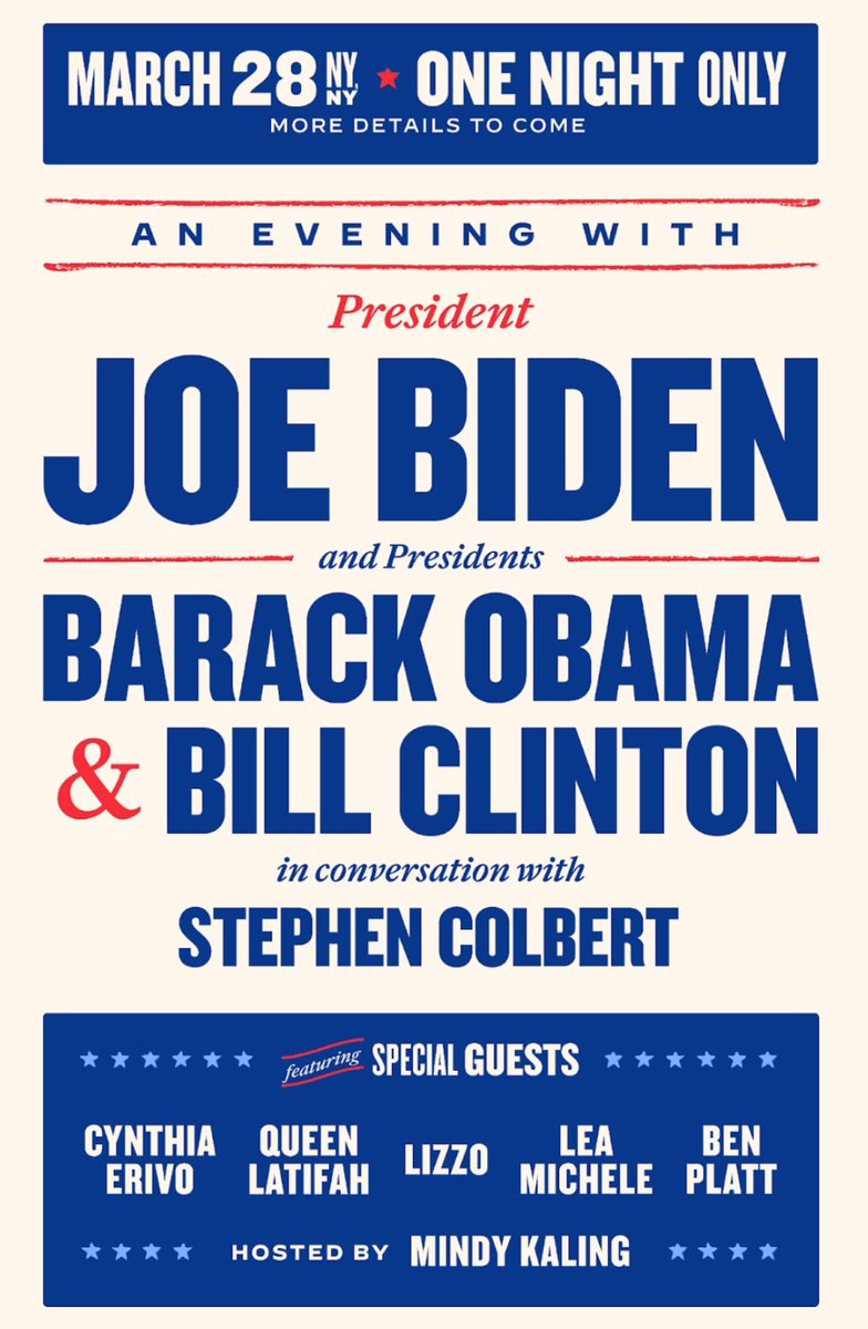 #GenocideJoe is coming to NYC for a $250 - $500,000 a head fundraiser with Barack Obama and Bill Clinton

3/28 at Radio City Music Hall, 1260 Sixth Avenue

Is the #ShutItDown movement going to show up for Gaza?