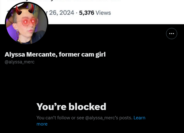 Guess Alyssa Mercante didn't like me pointing out the truth.