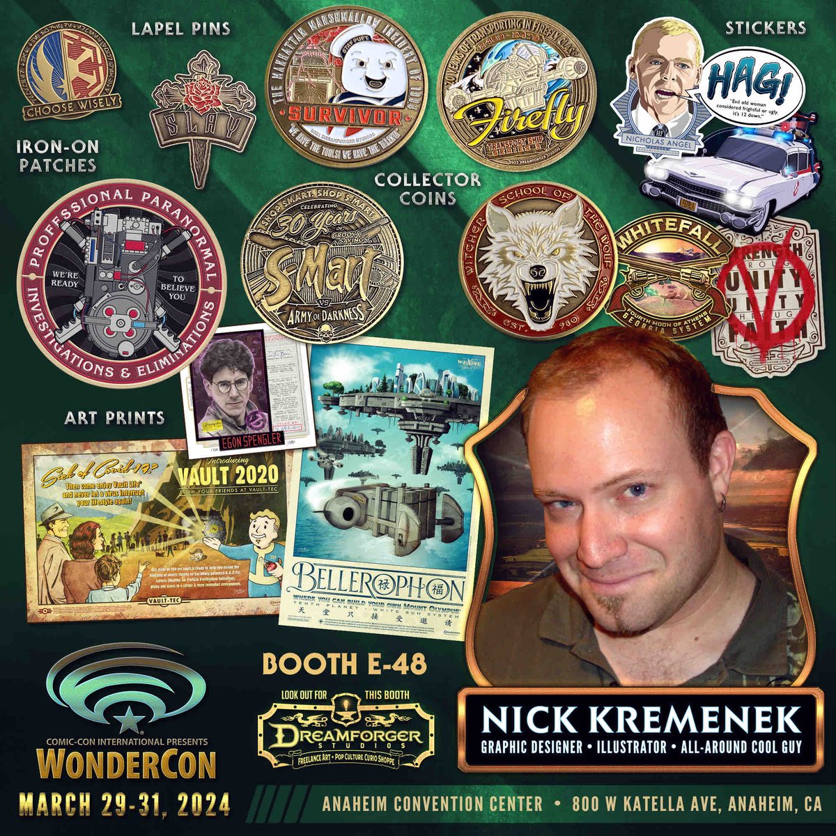 Its official! Thanks to many people donating to help, I have a booth and will be at WonderCon this weekend! Lots of new stuff so please stop by Booth E-48 in Artist’s Alley and say hi!
#WonderCon #NickKremenekArt #SupportArt