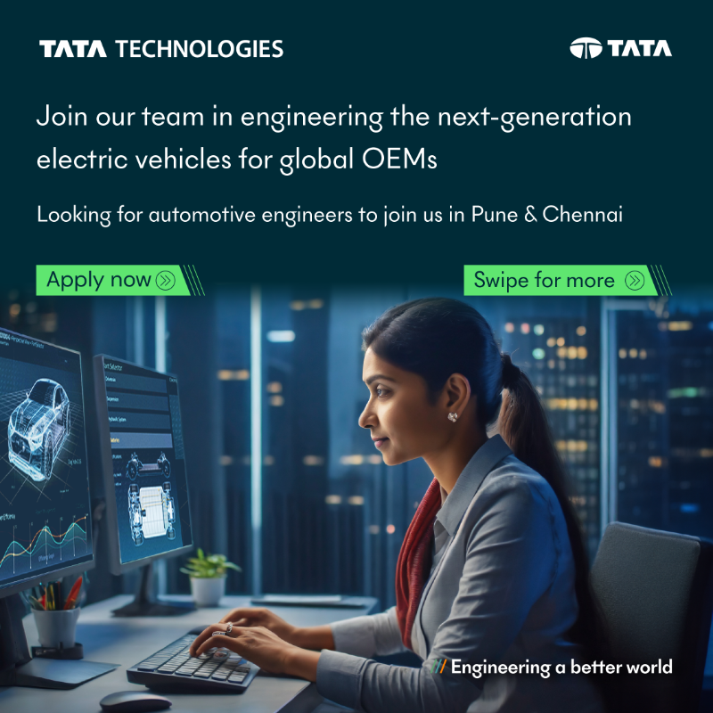 TataTech_News's tweet photo. #hiringalert - We plan to hire 100+ #CAE &amp; #BodyEngineering specialists over the next 10 days.

Are you keen to innovate the product development systems &amp; processes for the leading global OEMs?

#ComeJoinUs in #EngineeringABetterWorld - https://t.co/Zd7JbKd5S0

#tatatechnologies
