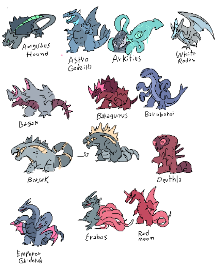 LaraTatapoulos's tweet photo. Discarded Kaijus (this is part 1) https://t.co/8iba7G2UG1