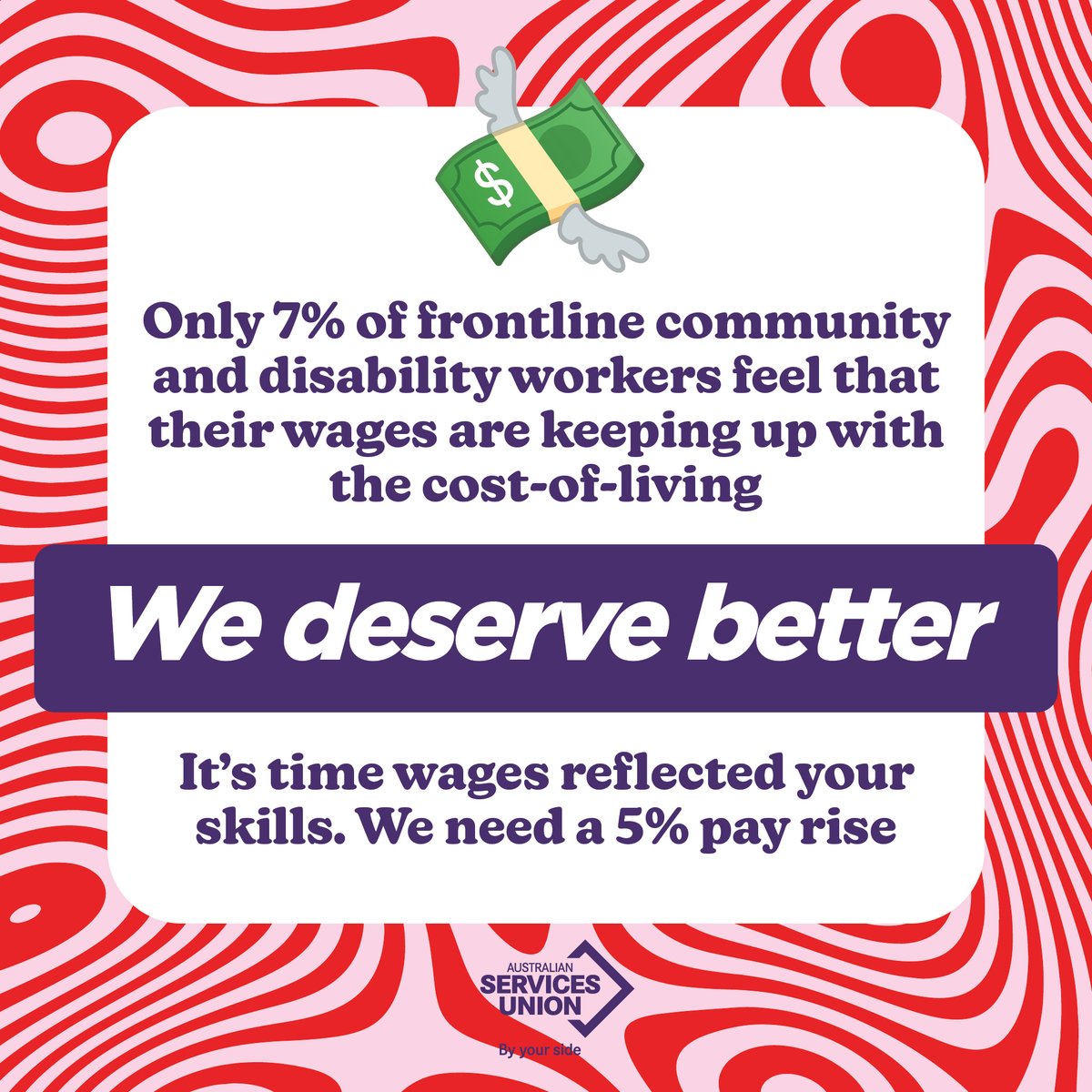 It’s time to lift the wages and conditions for workers who are on the frontline, supporting the most vulnerable in our communities. ASU members are calling for a 5% increase in this year's Annual Wage Review. Will you join them? Sign the petition: bit.ly/4aumuAP