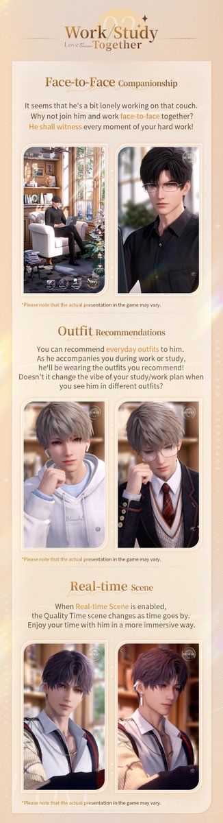 Love_Deepspace's tweet image. Love and Deepspace | Quality Time: Introduction
■ The New Feature Quality Time Is Coming Soon!
Embark on a journey where you can exercise, work, and study together. Progress step by step while having him by your side.

■ Work Out Together! Immerse Yourself in Workout…