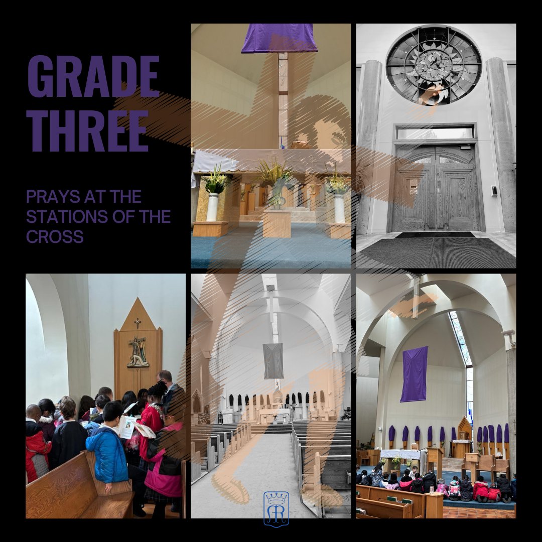 Mr. Stocks' class prays at the Stations of the Cross. 'Bless me, Lord, in this Holy Week, and give me the grace to know your loving presence more intimately. Amen.' #icdeltaprays #holyweek #catholic #lent2024 #elementary #CISVA #deltabc #surreybc