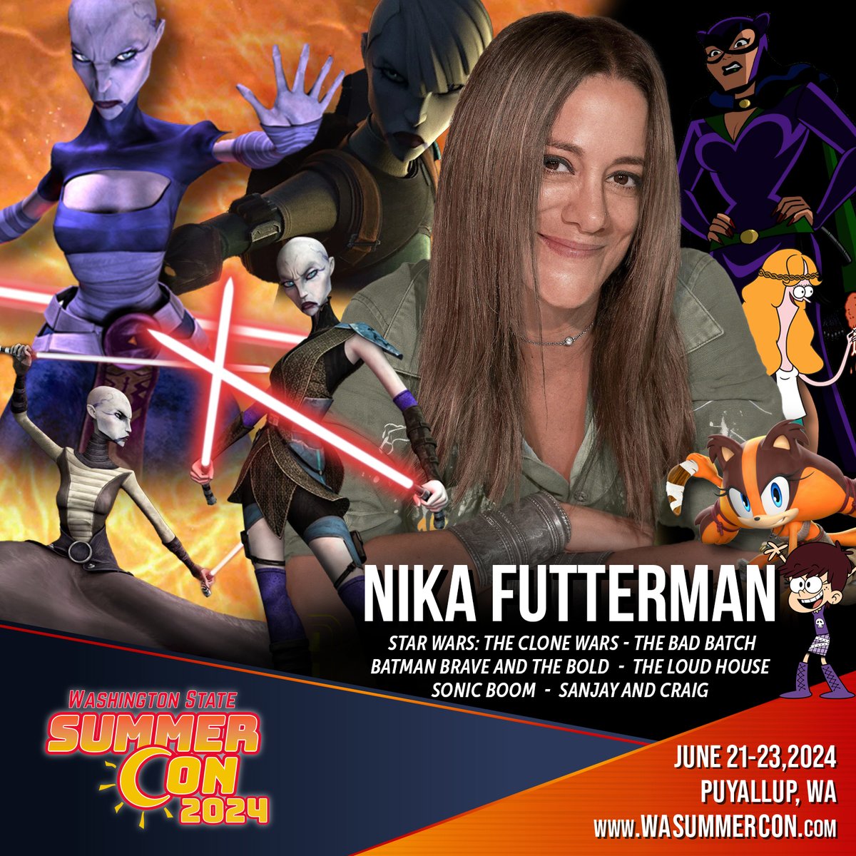 We have VENTRESS. (If you haven't watched this week's The Bad Batch, then chalk this announcement up as simply random.) We are excited to bring a favorite from the Clone Wars (and now The Bad Batch) to the Washington State Summer Con in Puyallup from June 21st through the 23rd.