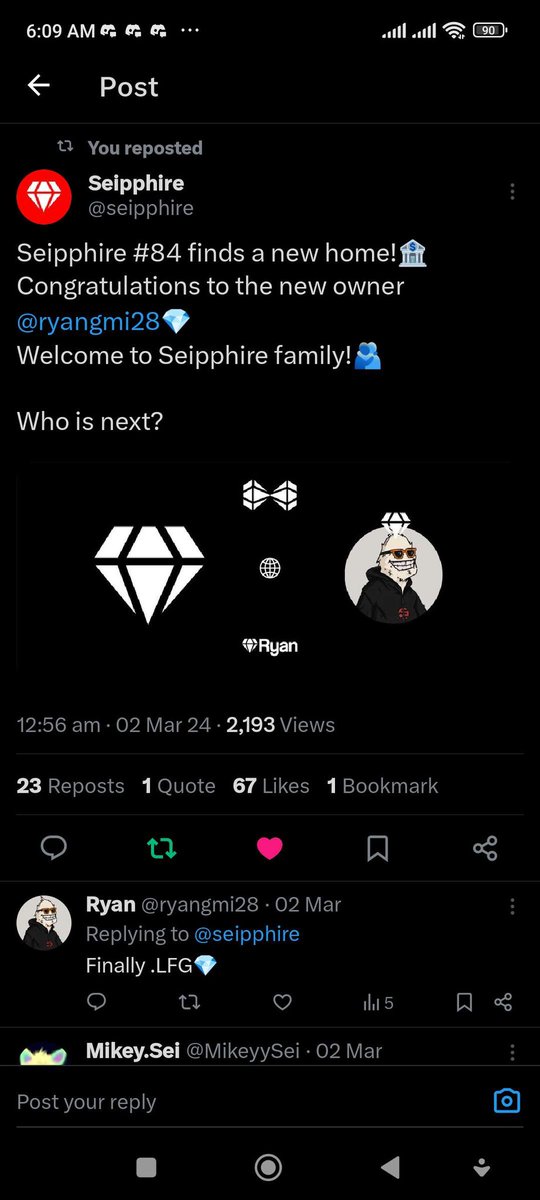 ryangmi28's tweet photo. @opaltoshi Gm Opal 
Welcome back
Can I get my Seipphire #84 please https://t.co/oSQkMO01zh