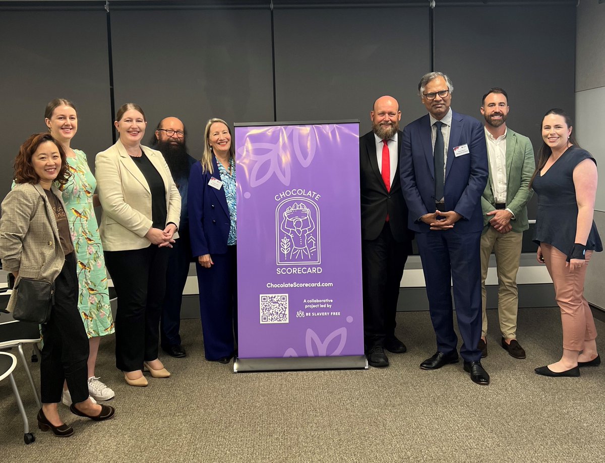 As Easter approaches a reminder to check out the #ChocolateScorecard to make sure that the chocolate you buy not only tastes good but does good. Great to join @BeSlaveryFree and the Macquarie Business School at the launch last week. Find out more at: beslaveryfree.com/chocolate