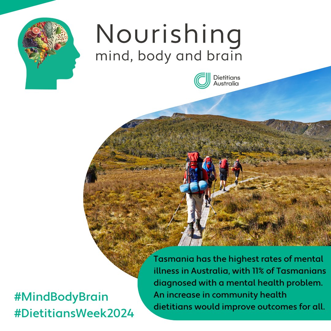 #Nutrition and #dietetic services must be increased in #Tasmania to support healthier choices about health and wellbeing. Help spread awareness for the difference #dietitians make. They are here to nourish our minds, bodies & brains: bit.ly/4c9ctLg #DietitiansWeek2024