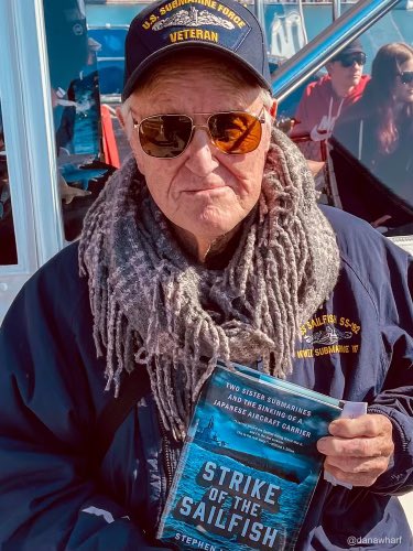 🇺🇸 We were honored to have William “Bill” Dillon, a World War II veteran onboard the Dana Wharf 10am Whale Watch on the Ocean Adventures today. He is the last surviving member of the crew of the U.S.S. Sailfish. Bill will be celebrating his 100th birthday this September.