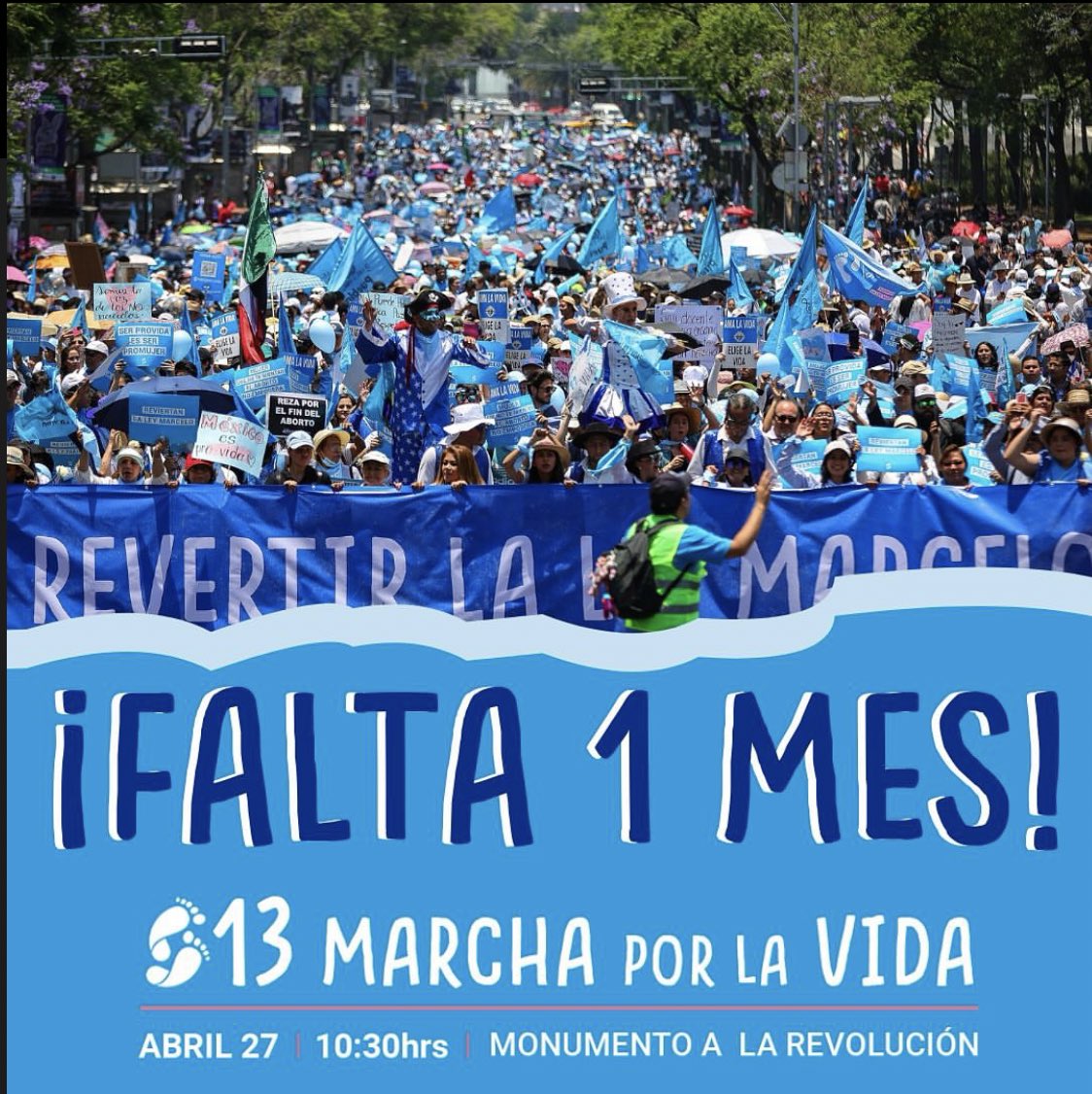 ESTAMOS MÁS CERCA ‼️ ➡️ ¿Ya están listos para salir a las calles? ¿Ya lo compartieron a sus amigos? Aquí marchamos por el FUTURO de ambos. Por el FUTURO de todos SIN VIDA NO HAY FUTURO 🔥🩵 #DerechoAlFuturo #MarchaVidaMx 🗓️ Sábado 27 de abril ⏰ 10:30 hrs 📍 Mon a la Rev