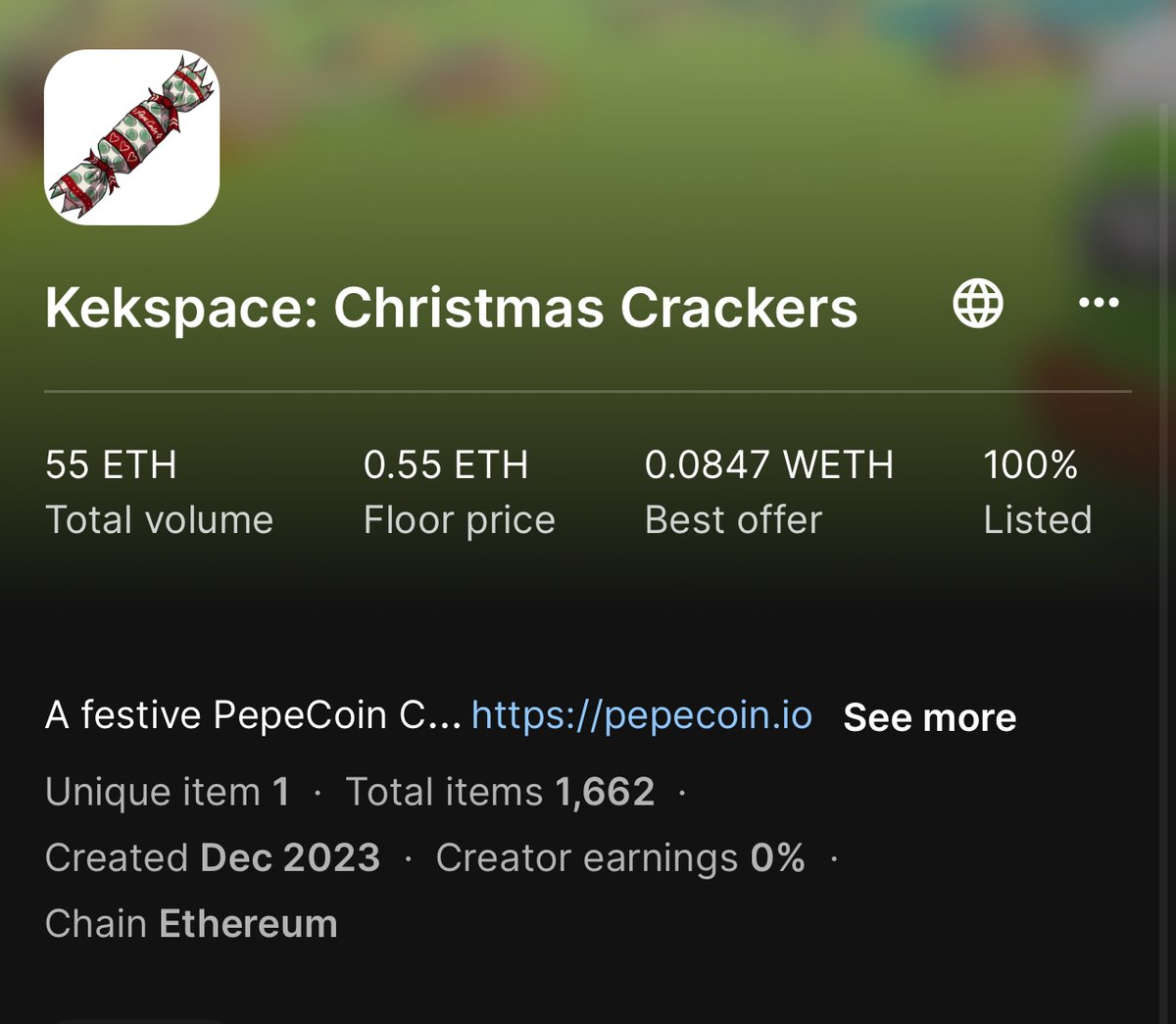 What do you think is inside this little enigma?

Inspired by homie, <a href="/drewtility/">drew</a>, I'll give away 1 Christmas Cracker NFT ($2K) to someone who:

- Follows me, <a href="/pepecoins/">Pepecoin</a>, and <a href="/getbasedai/">BasedAI</a> 
- Likes and RTs this post

Random winner picked at 250 RTs.

GL

🐸🎊🎁