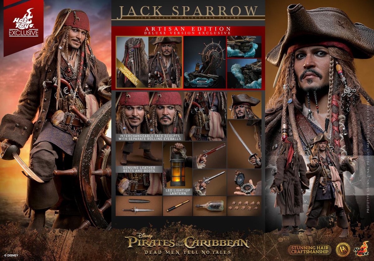 S_U_works's tweet image. 【Pirates of the Caribbean: Dead Men Tell No Tales - 1/6th scale Jack Sparrow Collectible Figure (Artisan Edition Deluxe Version) [Hot Toys Exclusive]】 
#JackSparrow #POTC #piratesofthecaribbeanedit #HotToys
 #ホットトイズ  #JohnnyDepp