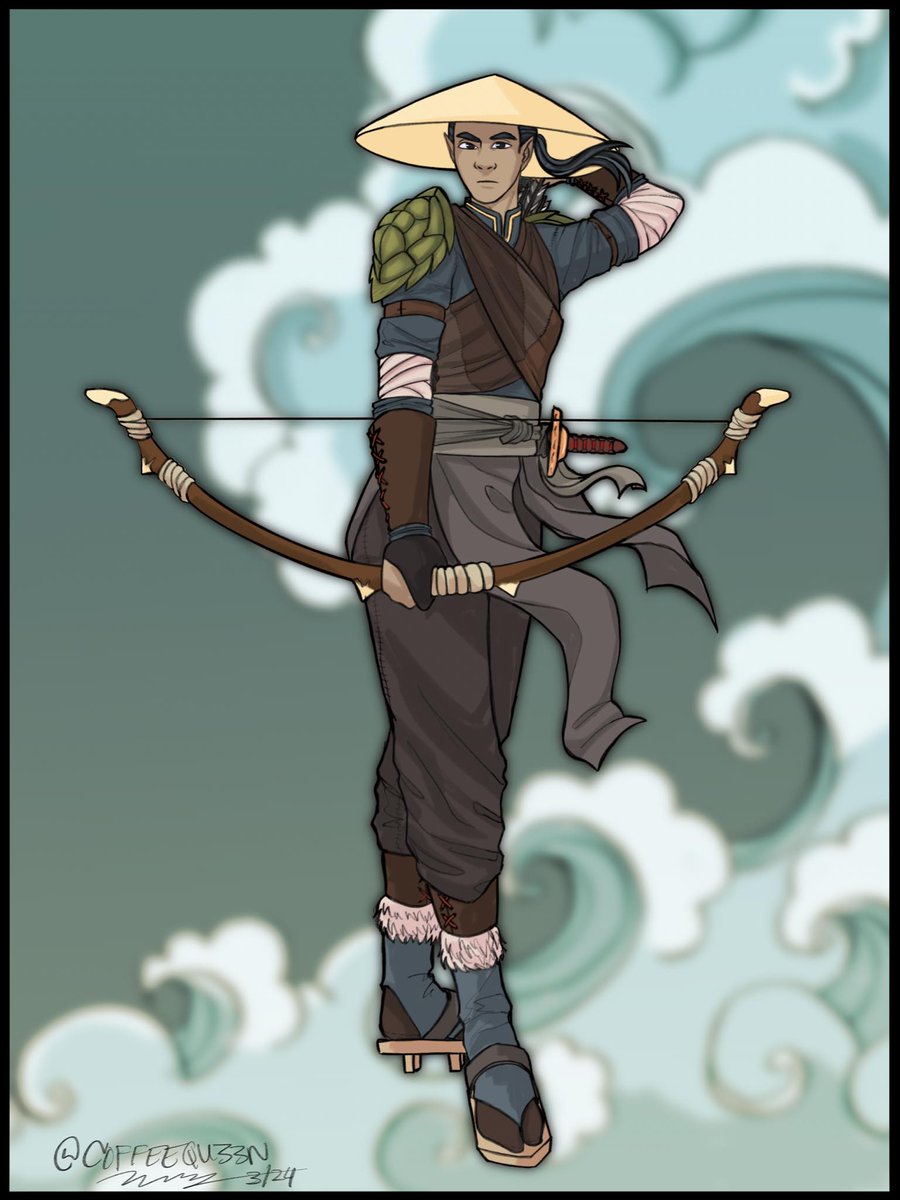 Rather time! Cool shoes dude #dndart #DnDcharacter #ranger #ttrpg #dnd