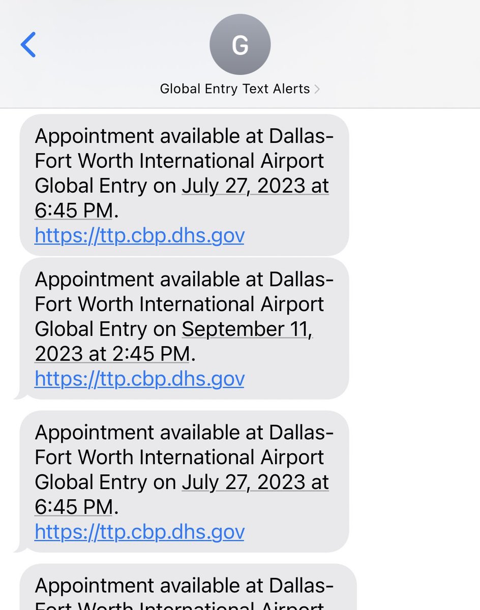 globalEntryText's tweet image. Waiting for a #GlobalEntry interview? ⏳ Sign up for our text alerts and be the early bird that gets an appointment! 🐦 🚁

🖥️ GlobalEntryTextAlerts.com.

#TravelTips