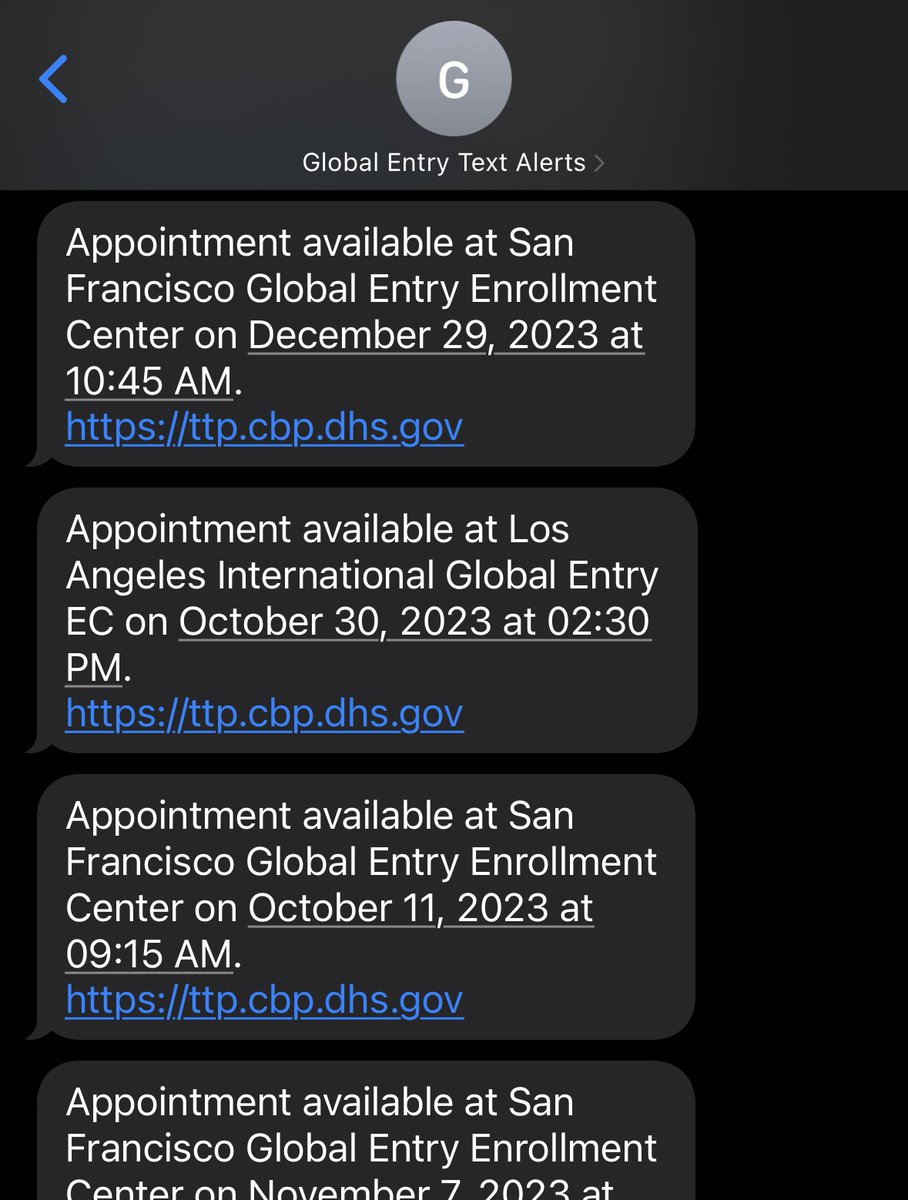 Are there no Global Entry interview slots available? Stay ahead of the game with our text alerts - we've got your back! 💛

🖥️ GlobalEntryTextAlerts.com.

#AirportLife