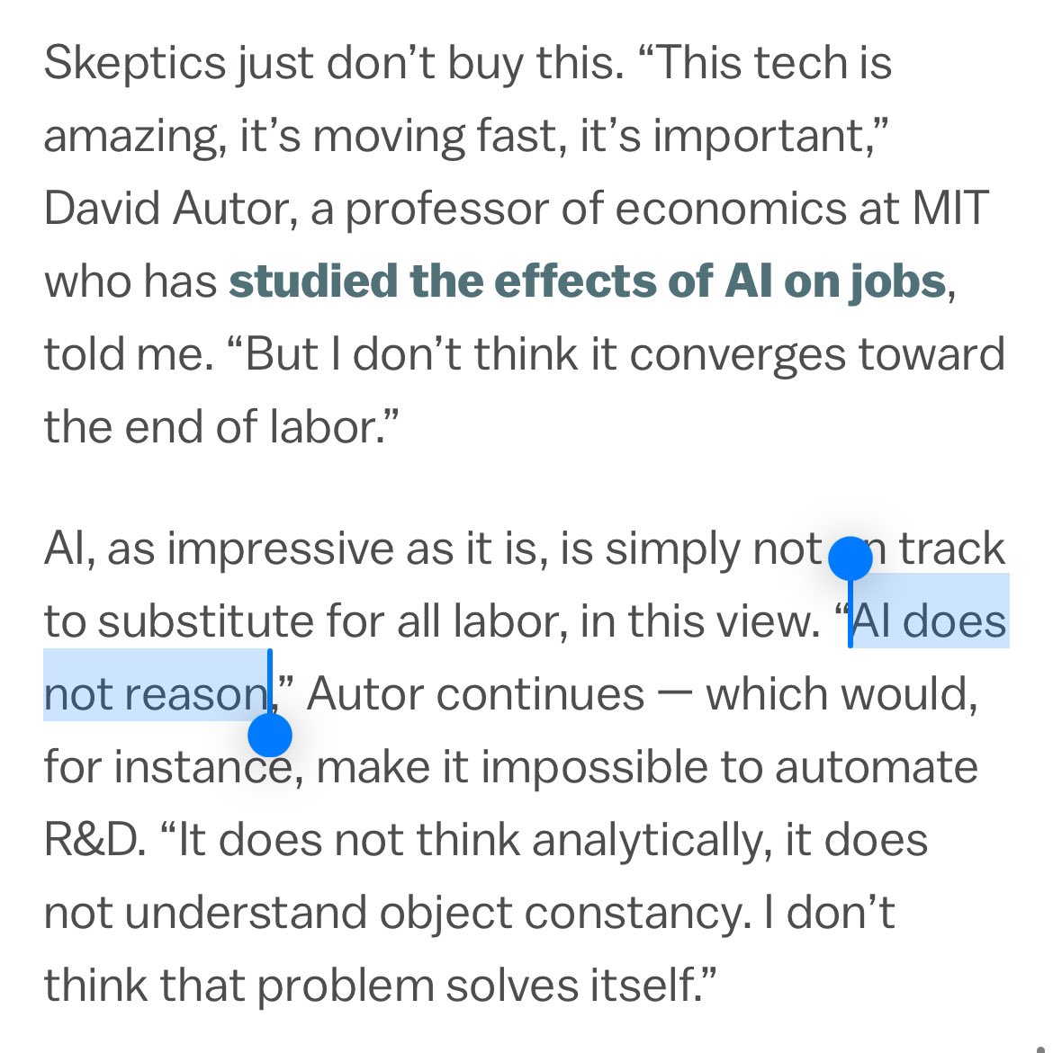 mealreplacer's tweet image. Twitter folks who agree with this claim that AI does not “reason”: what does this even mean? I’m befuddled