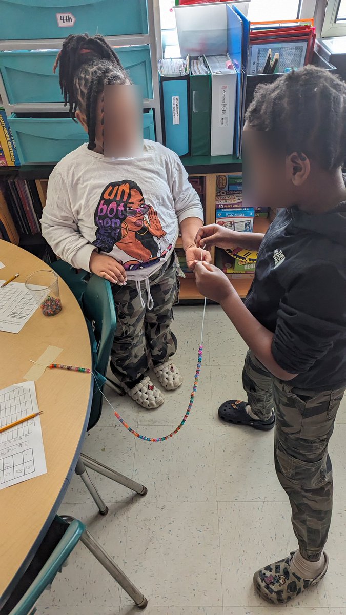 Today my Grasshoppers collected data on how many beads they can string within 5 trials of 1 min and 30 seconds. It was awesome to see each pair of teammates motivated, collaborating, and strategizing together! 📿 #PPSShines #VESSoars #MsGreenesGrasshoppers @VictoryElemPPS @rye723