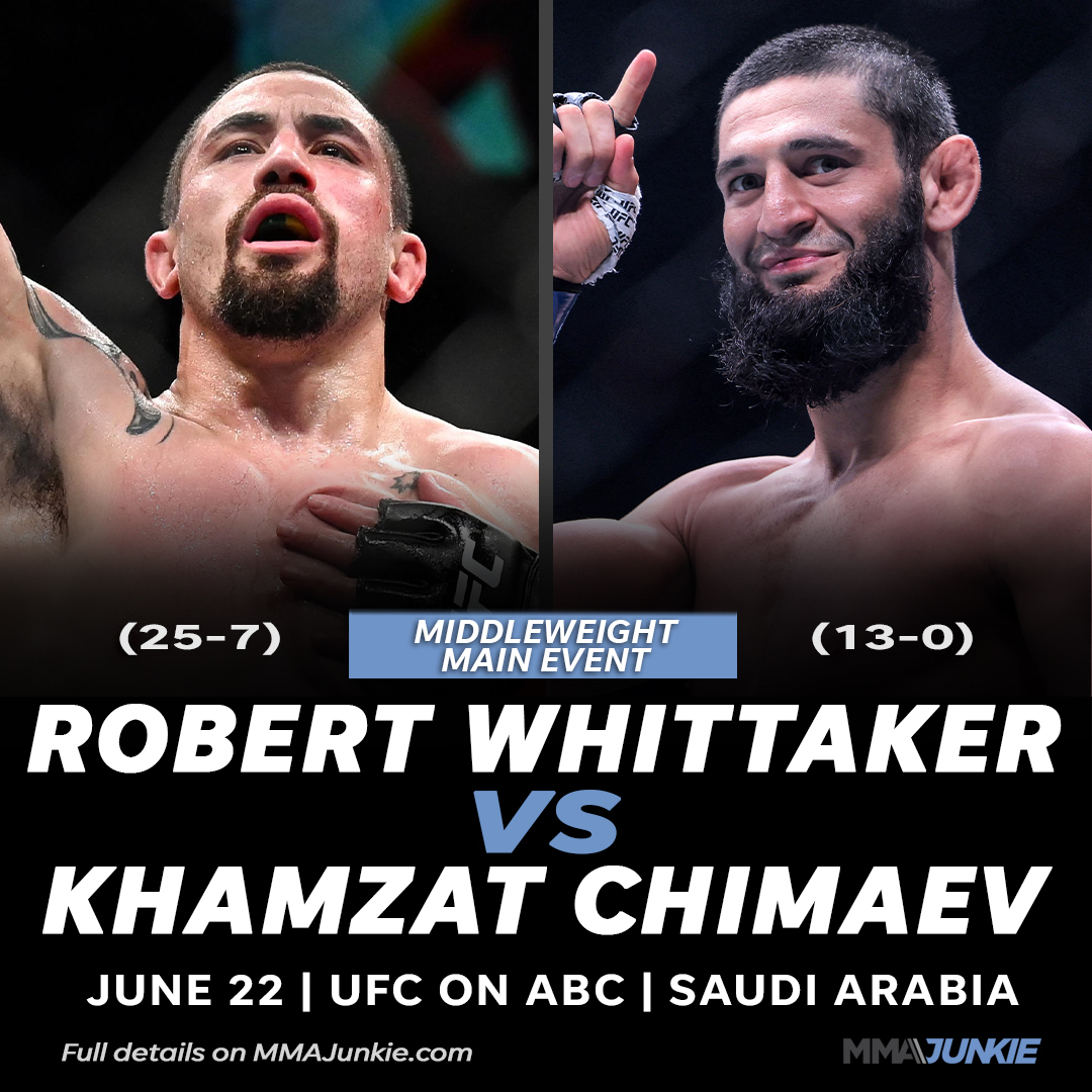 Robert Whittaker vs. Khamzat Chimaev headlines UFC's Saudi Arabia debut, per Dana White 😳 Full story: tinyurl.com/RobChimaev