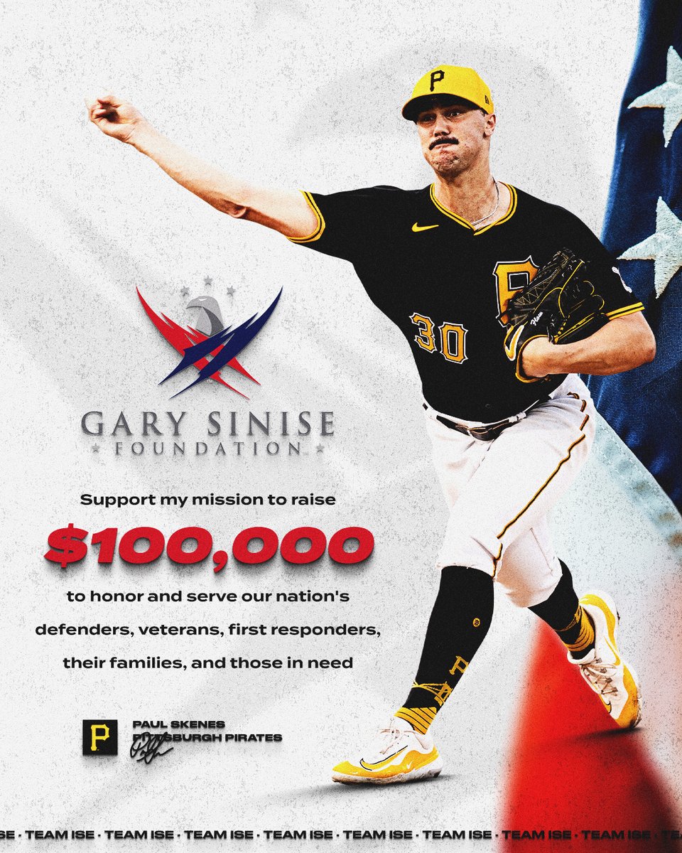 Join me this season as I support the Gary Sinise Foundation in raising funds for our nation's veterans and first responders. I am personally donating $100 for every strikeout I record this season. Please click the link in my bio to join my mission and make your donation!