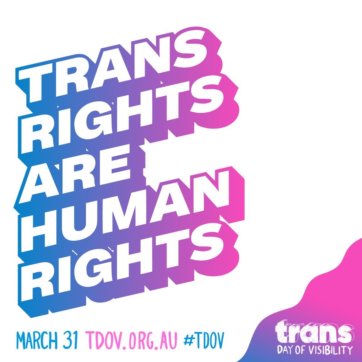 Happy Trans Day of Visibility! #TDOV Shout-out to our trans & gender-diverse members & supporters.🏳️‍⚧️ Want to be a trans ally? Check out the resources at tdov.org.au for practical steps that can make a big difference for trans & gender diverse people in your life.