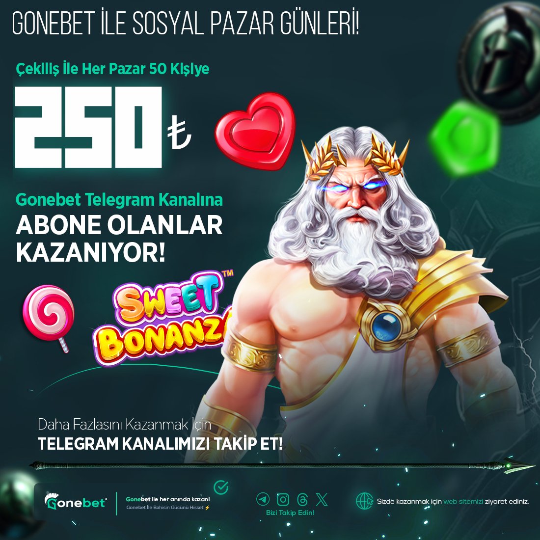 💰 Gonebet Sosyal Pazar Günleri Kazandırıyor! 🫵 Her hafta katılım formunu doldur 250₺ kazanacak 50 kişiden biri sen ol. 🔄 Hemen Telegram Kanalımıza Abone Ol t.me/gonebetresmi , Aşağıda ki Formu Doldur! ➡️ Detaylar ve Katılım Formu: forms.gle/CSqvwe5xyeHKtc…