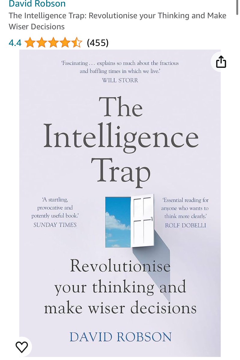 M_V_Samuels's tweet image. Thank you @ingham_steve for introducing me to @d_a_robson book “the intelligence trap” on the consistently insightful @support_champs pod! Great read exploring the misconceptions and less walked path of intelligence! @MrZachG @GoldDustPodcast @teacherhead @stu_arm @Marianne_D1