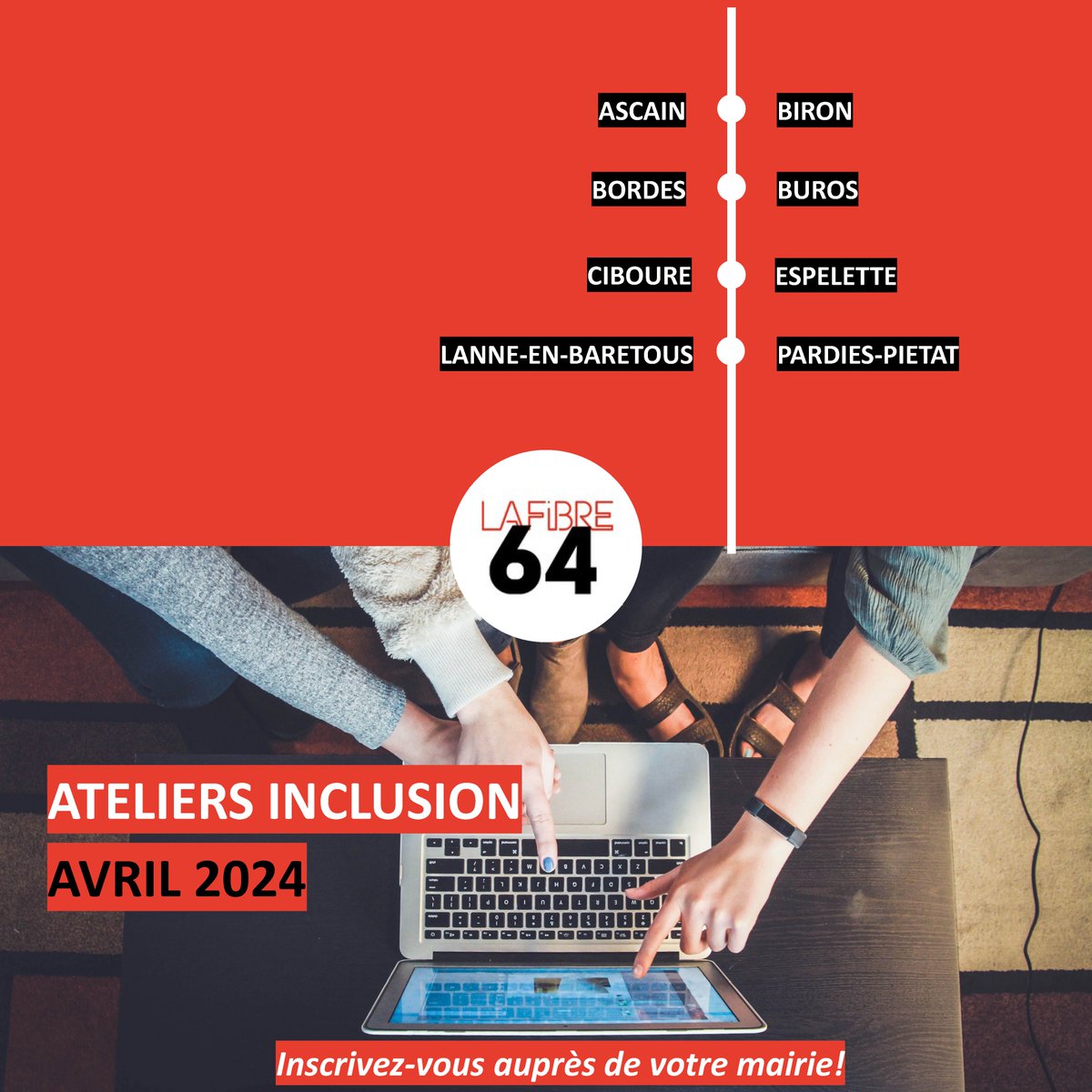 Les ateliers de médiation numérique se poursuivent au mois d'avril ! 🖥️✅ #mediation #lafibre64