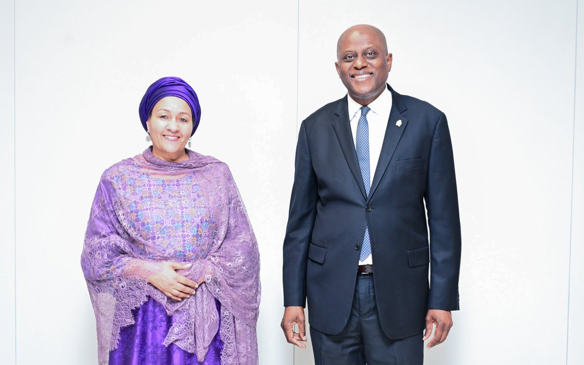 Courtesy visit by United Nations Representatives to the CBN Governor on Tuesday, 26 March 2024. L-R: Mr. Mohamed Mustapha Fall, Assistant Secretary General and UN Resident/Humanitarian Coordinator; Ms. Amina J. Mohammed, Deputy Secretary-General of the United Nations and Chair…