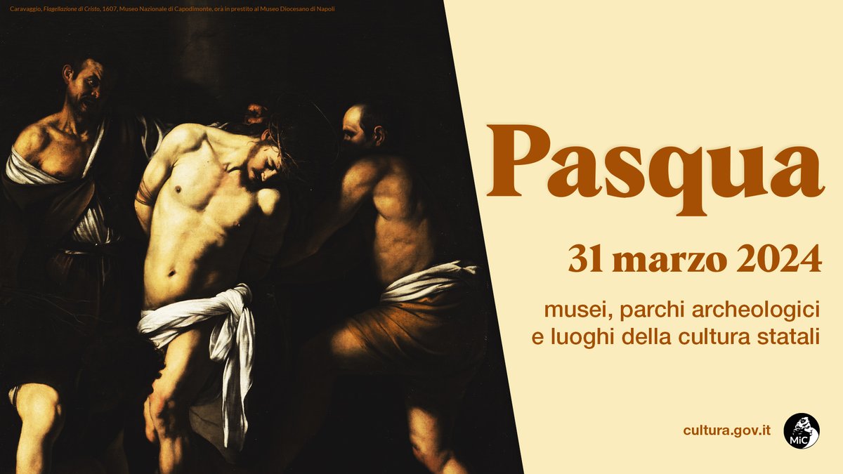 A #Pasqua scegli la #cultura: visita i musei, i parchi archeologici e i luoghi della cultura statali italiani. Per info, orari e prenotazioni: cultura.gov.it/evento/pasqua-… #MiC #PasquaAlMuseo #Pasqua2024