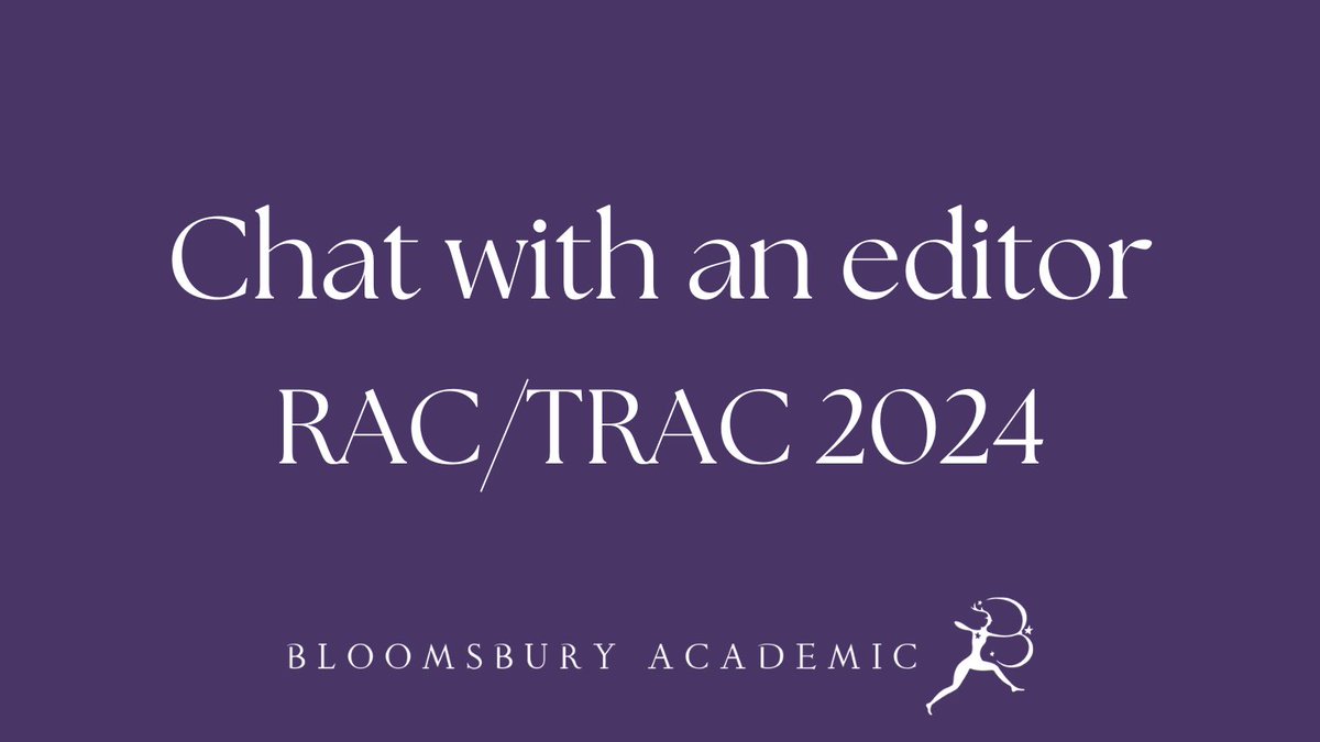 Currently going through the RAC/TRAC 2024 program and there are some really interesting panels and talks taking place. Please do pass by the Bloomsbury Academic stall if you're interested in discussing your book project! @BloomsburyClass