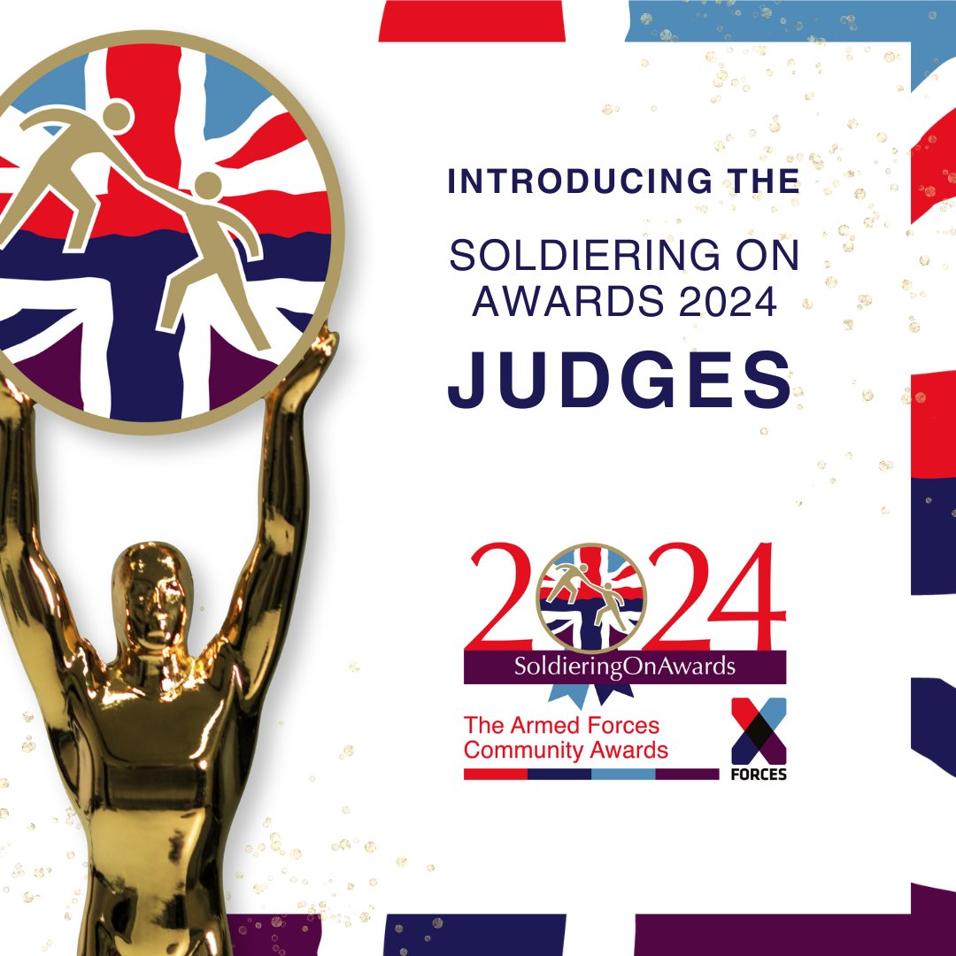 The task of selecting three finalists in each #SoldieringOnAwards category falls to our Judges, and you can meet them here: soldieringon.org/2024-judging-p… Don't forget, there's still time to make their job even harder! Nominations are open until 2nd April at bit.ly/soa24