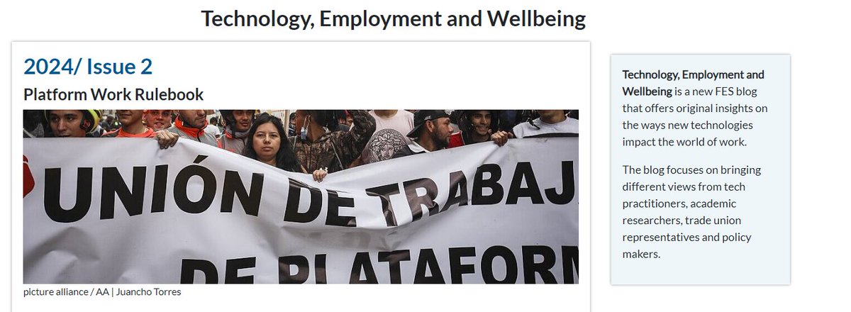 🔊 Our second issue of the blog is out! Read inputs from @Ben_Wray1989 @project_gig @pad_sharma @SvaganBarbara Franziska Baum and Delia Badoi futureofwork.fes.de/tew-2