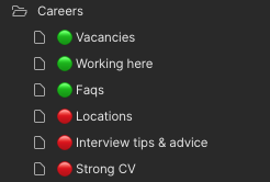 Does anyone else use emojis to keep track of page status in Webflow? So useful when you have lots of people editing the site at once.