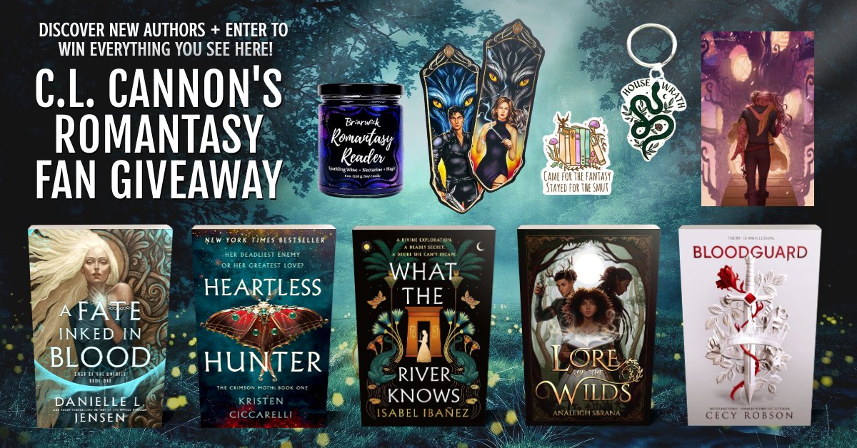CLCannonAuthor's tweet photo. 🌹 Like a little #Fantasy with your #Romance? Enter to #win 5 bestselling #Romantasy #books + all these goodies!🌹

👑 Enter here: https://t.co/nHhj8se3nZ 👑

⚔ #AFateInkedInBlood #HeartlessHunter #WhatTheRiverKnows #LoreOfTheWilds #Bloodguard #OUABH #FourthWing #bookgiveaway ⚔ https://t.co/L4yYy0VUKX