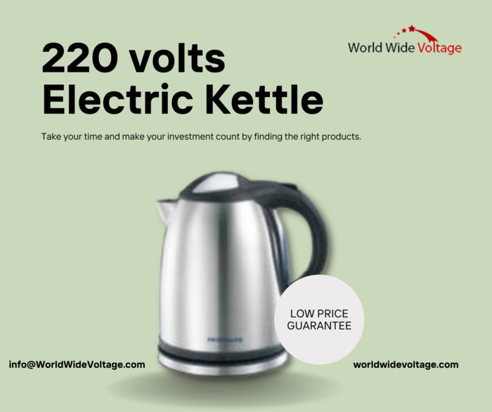 The #WorldWideVoltage #220voltelectrickettle boils water rapidly and efficiently. Our #electrickettle quickly prepares tea, coffee, and instant noodles. With its attractive design and safety features, it's a must-have for any kitchen. worldwidevoltage.com/220-volts-elec… #KitchecnAppliances