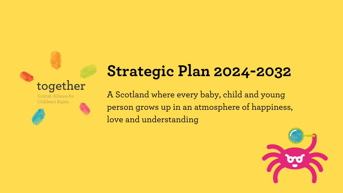 As a member of @together_sacr, we join them in celebration of announcing their new Strategic Plan 2024-32🥳

A Scotland where every baby, child & young person grows up in an atmosphere of happiness, love & understanding 🏴󠁧󠁢󠁳󠁣󠁴󠁿

#RightsOnTrack
#UNCRCScotland