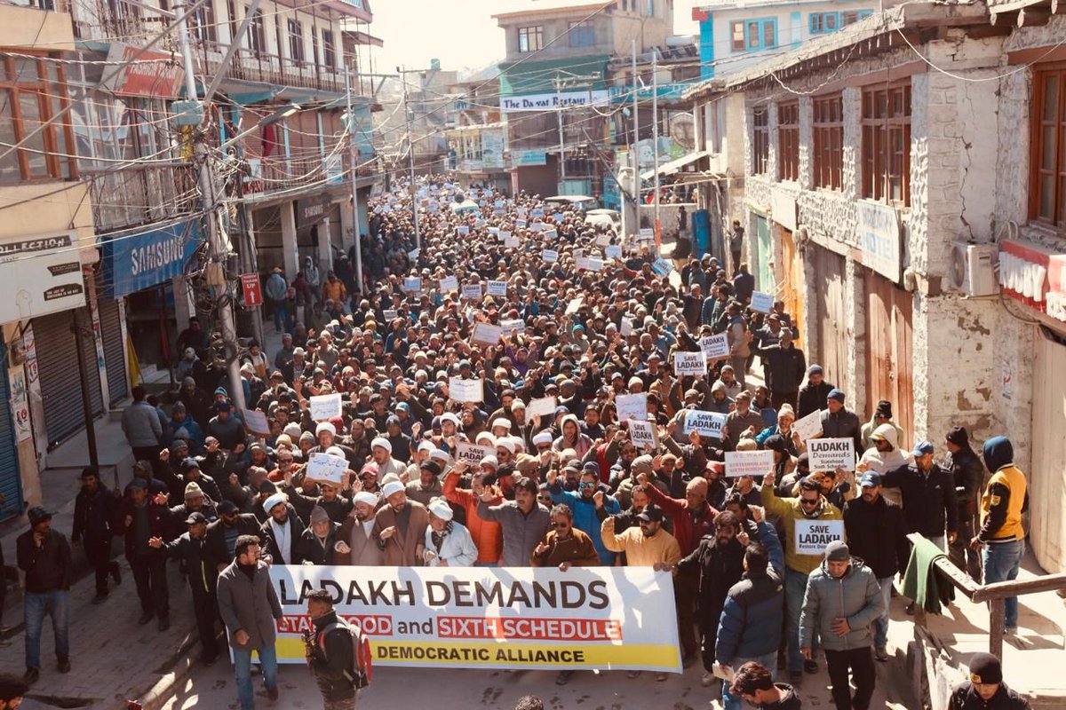 Article14live's tweet photo. "Not a single Ladakhi has been recruited in a gazetted post in the past 4 to 5 years"

Amid protests, activist @SajjadKargili_ tells @betwasharma how, after J&K statehood was removed, unemployment became widespread, fears of corporate takeover of land & resources rose

https://t.co/HzUf6lDnfb