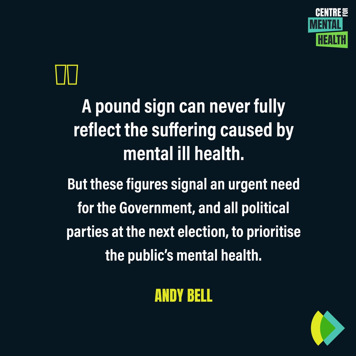 The costs of mental ill health in England - £300bn - are double the entire NHS budget. Government failure to act now will lead to more human suffering and even higher costs.
Join us in calling for #AMentallyHealthierNation: centreformentalhealth.org.uk/publications/m… #CostsOfMentalIllHealth