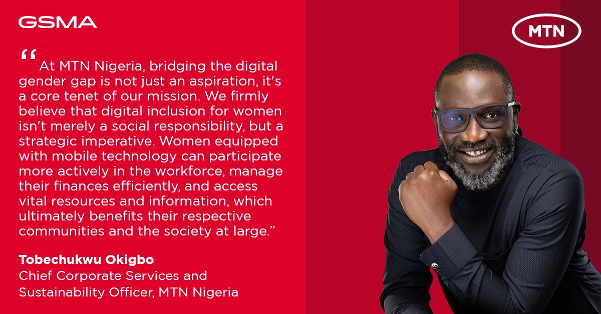 <a href="/Nwokejife/">Tobe Okigbo</a> shares why <a href="/MTNNG/">MTN Nigeria</a> made a formal commitment to reduce the gender gap in their #MobileInternet &amp; #MobileMoney customer base ♀️ as part of the <a href="/GSMA/">GSMA</a> #ConnectedWomen Commitment Initiative👇  Learn more about this Commitment Partner ➡️ bit.ly/3TJ8Xje  #UKAid #Sida