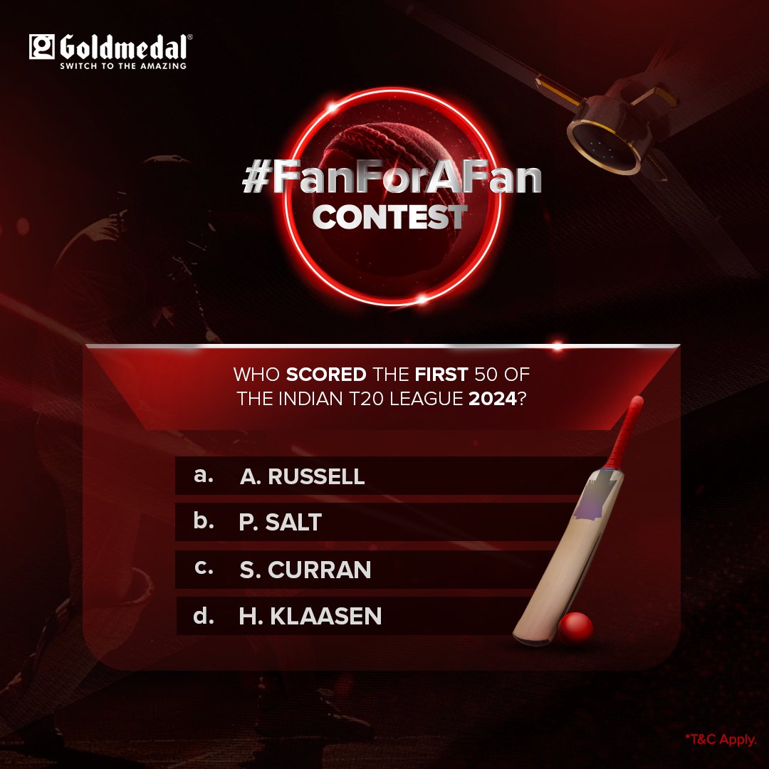 The first 50 of the Indian T20 League 2024 came off the bat of a cool, foreign batter!
Do you know which batter played this breezy innings, bringing up the first half century milestone of the season? 🏏

Comment the right answer and rack up those points to stand a chance to win