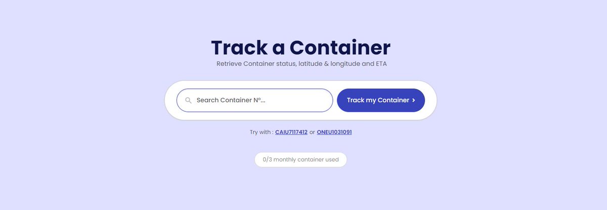 🚀Comprehensive Container Tracking Solution!

Track your container by entering the booking, container, or bill of lading details. 
Access to: Important milestones, current location status, vessel schedule details, transshipment information
Our platform: hubs.la/Q02qVQsr0