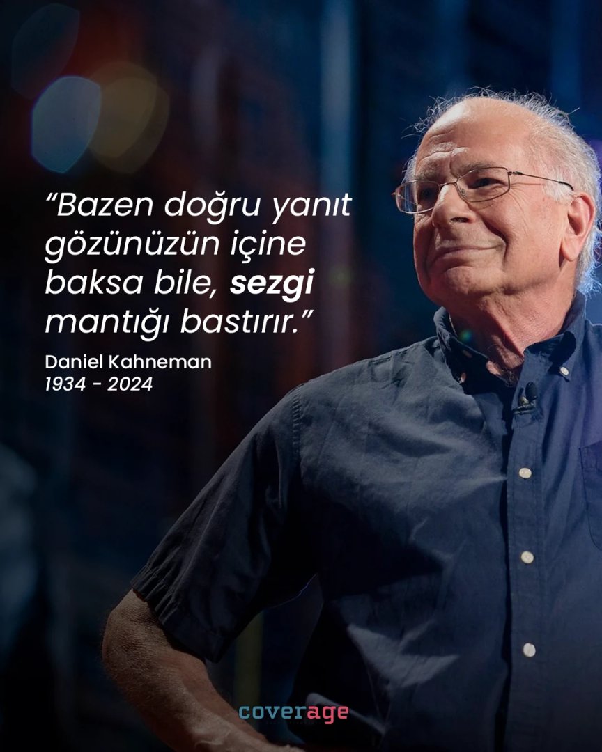 Nobel Ödüllü psikolog Daniel Kahneman, 27 Mart 2024'te vefat etti. Hızlı ve Yavaş Düşünme eseriyle tanınan Kahneman, insan zihninin işleyişine dair çığır açan çalışmalarıyla bilişsel önyargılar ve sezgisel düşünme alanlarında önemli bir rol oynadı.