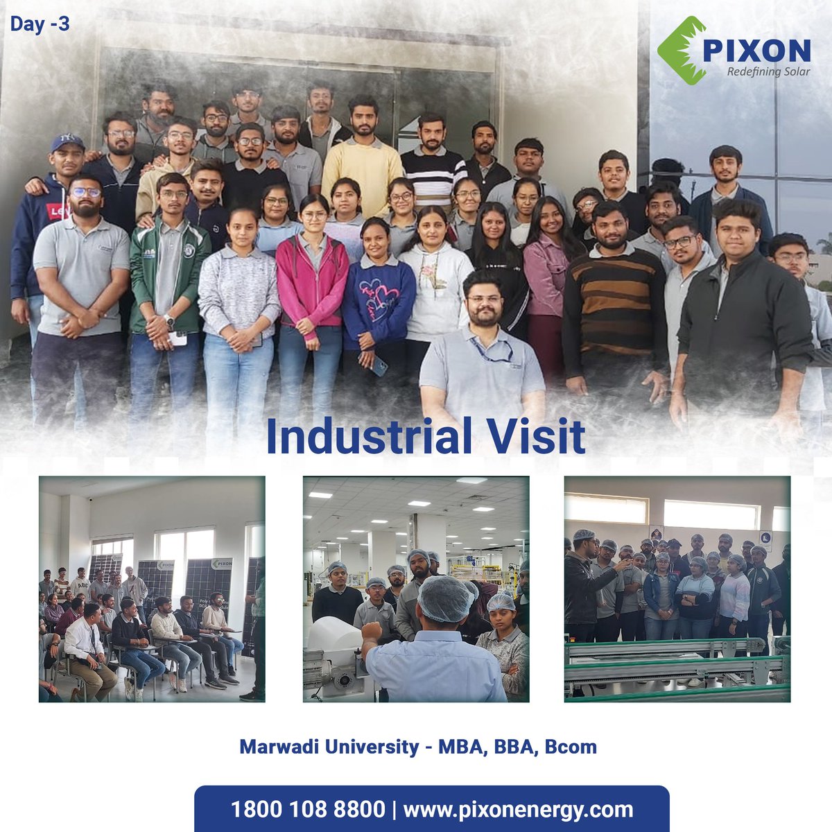 @MU_Rajkot University students stepped into the future at the PIXON factory premises. Witnessing first-hand the marvels of technology and manufacturing.

#industrialvisit #pixon #automation #solarpower #solarenergy #modulemanufacturer #renewableenergy #solarpanels #solarcompany