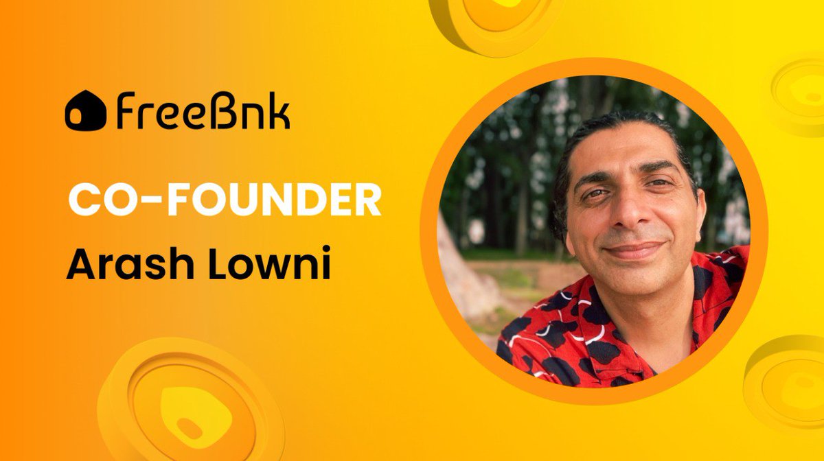 🖌️ Presenting Arash Lowni, co-founder of Freebnk, a seasoned professional with a diverse background in product design across numerous projects. 

Within Freebnk, Arash's mission is to harness the wealth of innovative concepts within neobanking, fintech, crypto, and web3,
