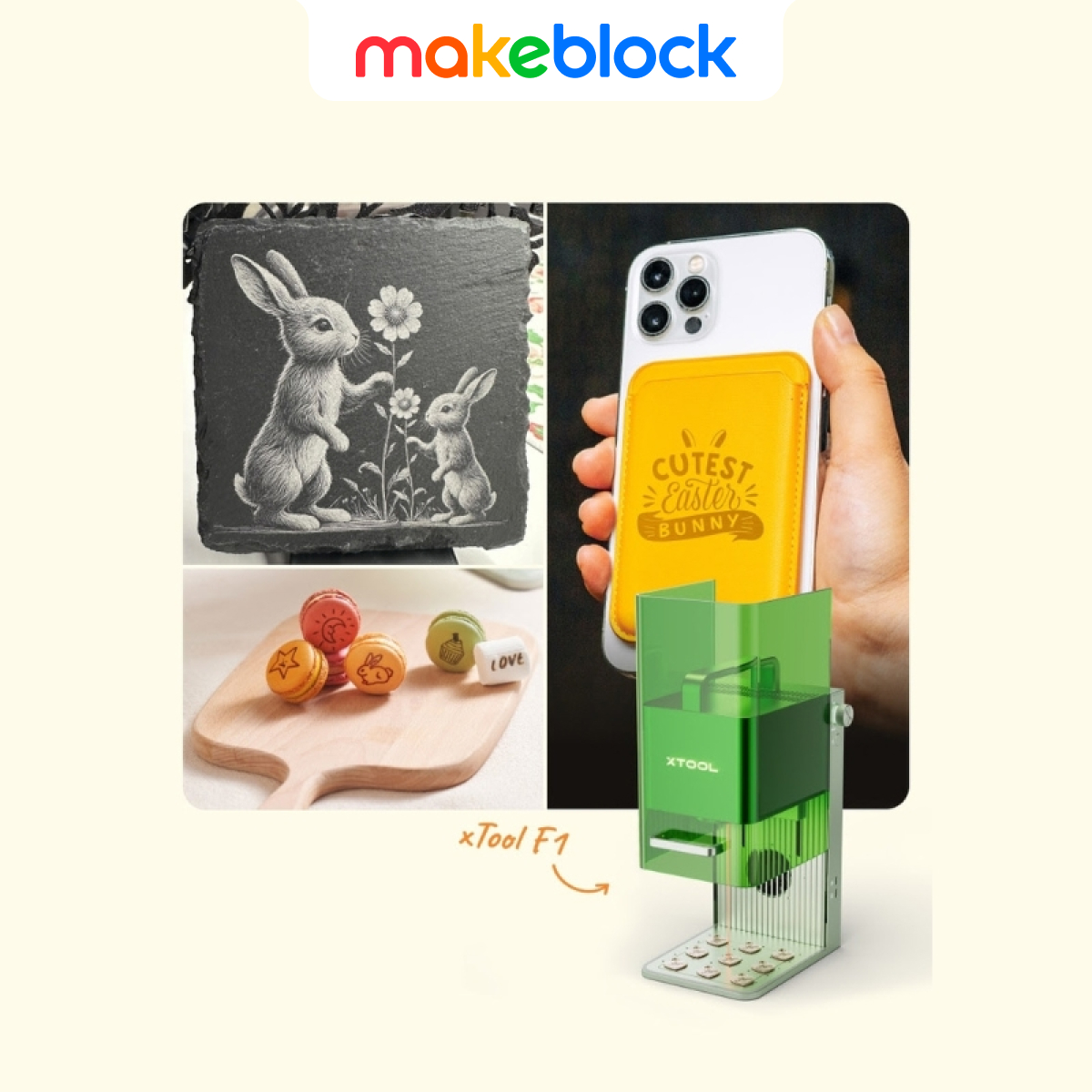 🌷🐰Celebrate Easter with Makeblock! Enjoy a joyous and creative Easter filled with endless possibilities. Join us in embracing the spirit of spring with fun laser engraving activities. Share your wonderful Easter creations with our laser engraver! #Makeblock #xTool #Easter2024