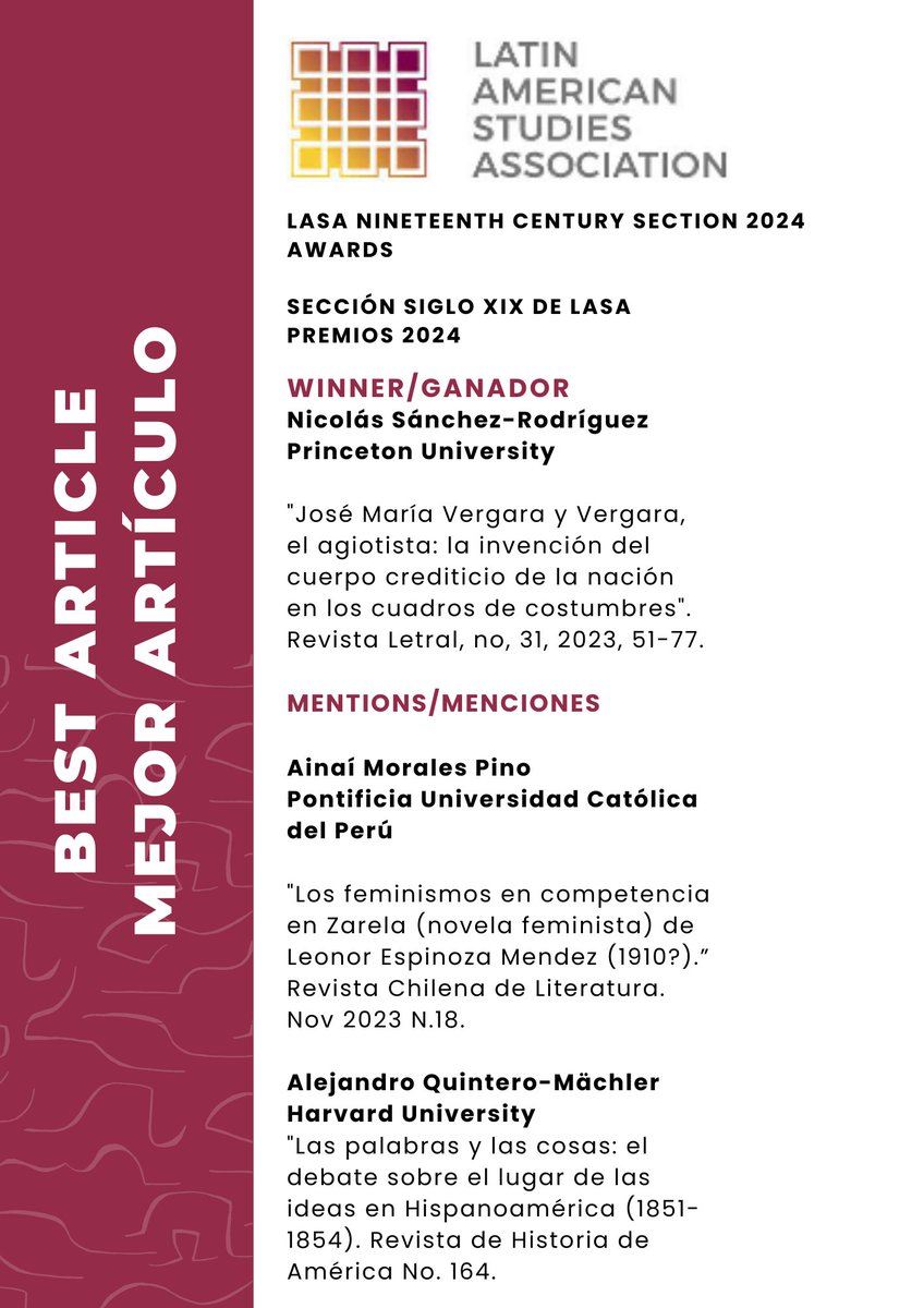 LASA 19th Century SECTION tweet media