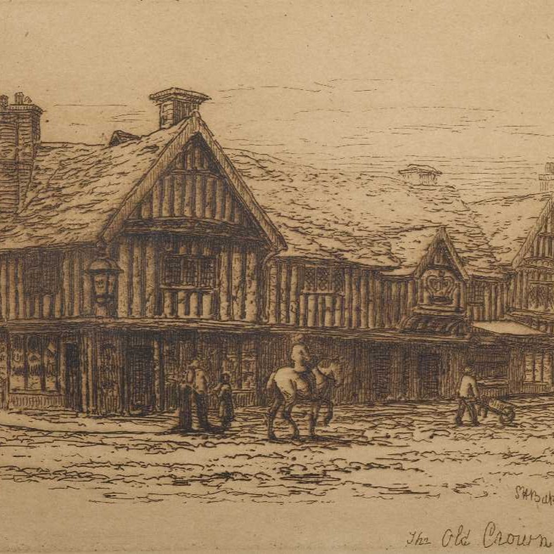 #TBT An etching of The Old Crown, done in 1895 by Samuel Henry Baker... ✏️ The old girl hasn't changed much in the past 129 years! #throwbackthursday